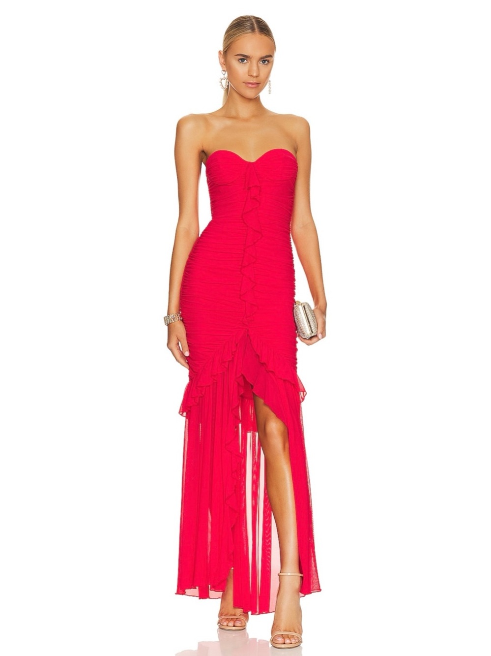 MAJORELLE Giules Gown in Cherry Red